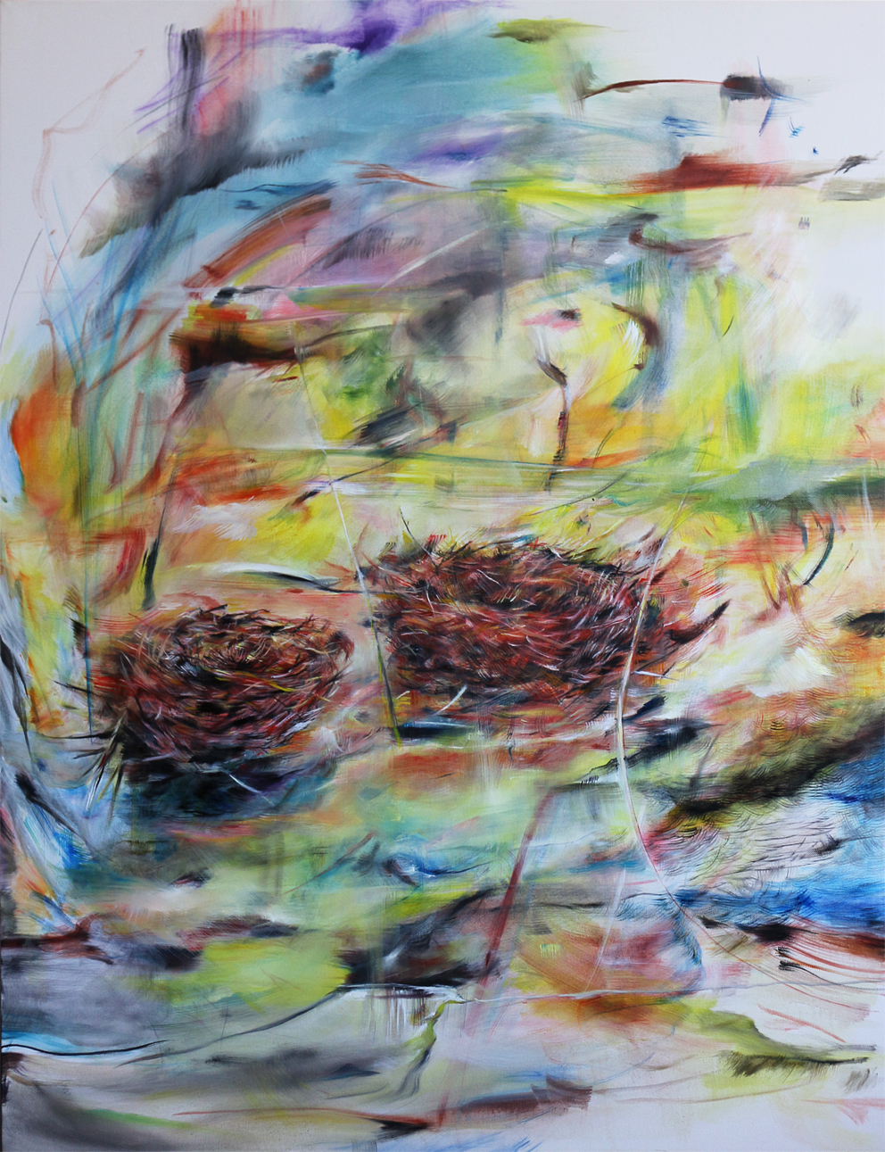 Hnízda , olej na plátně, 105 x 80 cm rok 2014, cena 18 000Kč